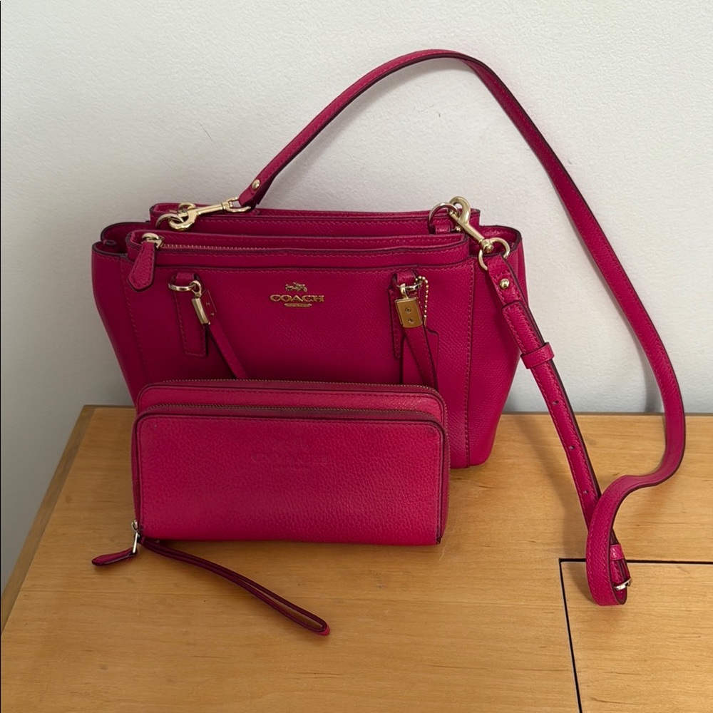 Coach Pink Satchel with Gold Hardware